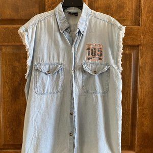Biker's Edge Sleeveless Denim Men's Shirt - Size XL